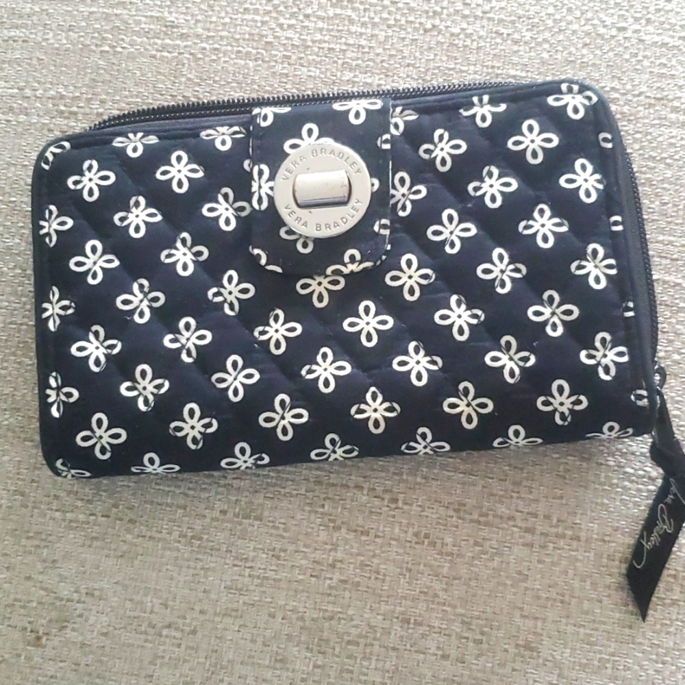 Vera Bradley large clutch/ Wallet  Tri-Fold collegiate collection Perdue